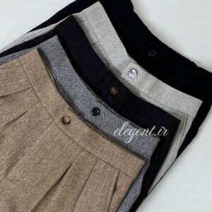 شلوار توییت پشمی مدل مام پشت کمرکش زنانه