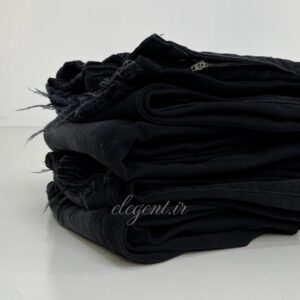 شلوار جین زنانه ذغالی نیم بگ