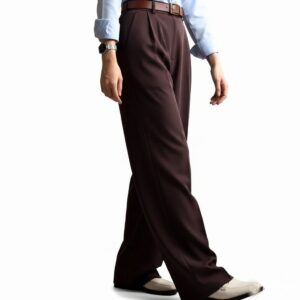 شلوار بگ کرپ قهوه ای زنانه