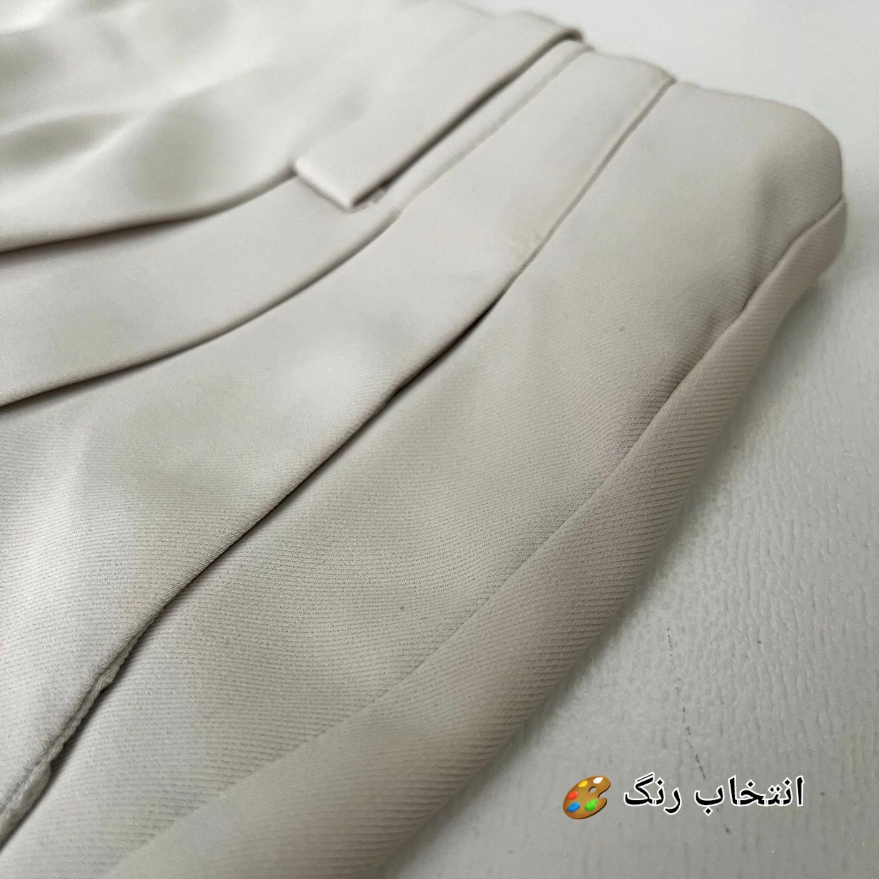 شلوار بگ کرپ سفید استخوانی - Image 2