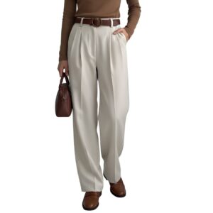 شلوار بگ کرپ سفید استخوانی