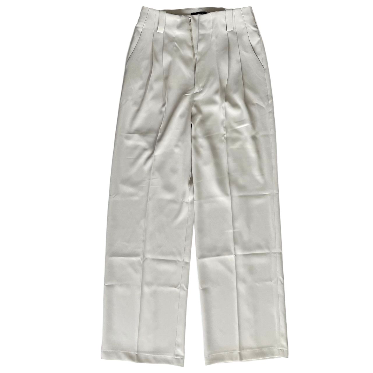 شلوار بگ کرپ سفید استخوانی - Image 12