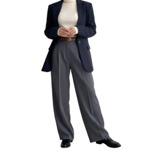 شلوار بگ کرپ طوسی زنانه