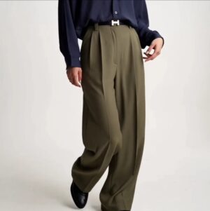 شلوار بگ کرپ سبز زنانه