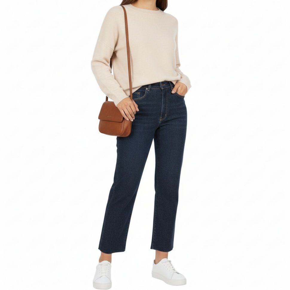 شلوار جین راستا دمپاکات آبی تیره - Image 2